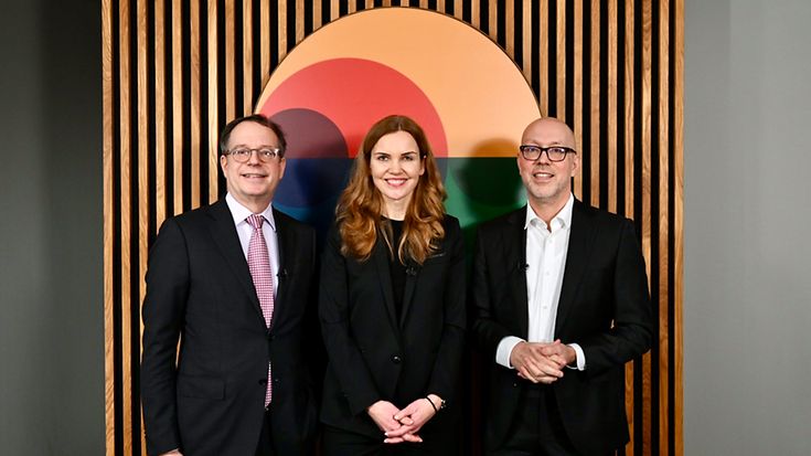 GDV-Präsident Dr. Norbert Rollinger, Kommunikationschefin Daniela Werner und GDV-Hauptgeschäftsführer Jörg Asmussen (v.l.n.r.) (© Christian Kruppa)